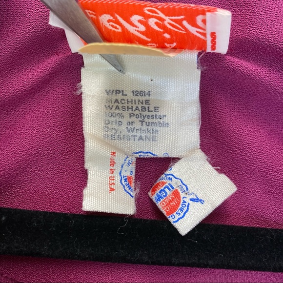 Vintage It's A Lehigh 1970s Dress Keyhole Ruffle Magenta Belted Ruffle Soft-Girl - Picture 9 of 9